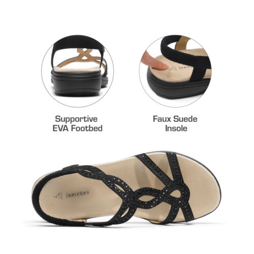 Women Arch Support Flat Sandals Classic Summer Beach City Office Walking Sandals - Picture 4 of 25