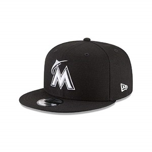 MEN-039-S-New-Era-Miami-Marlins-MLB-Basic-Snapback-Black-White-950-Adjustable-CAP