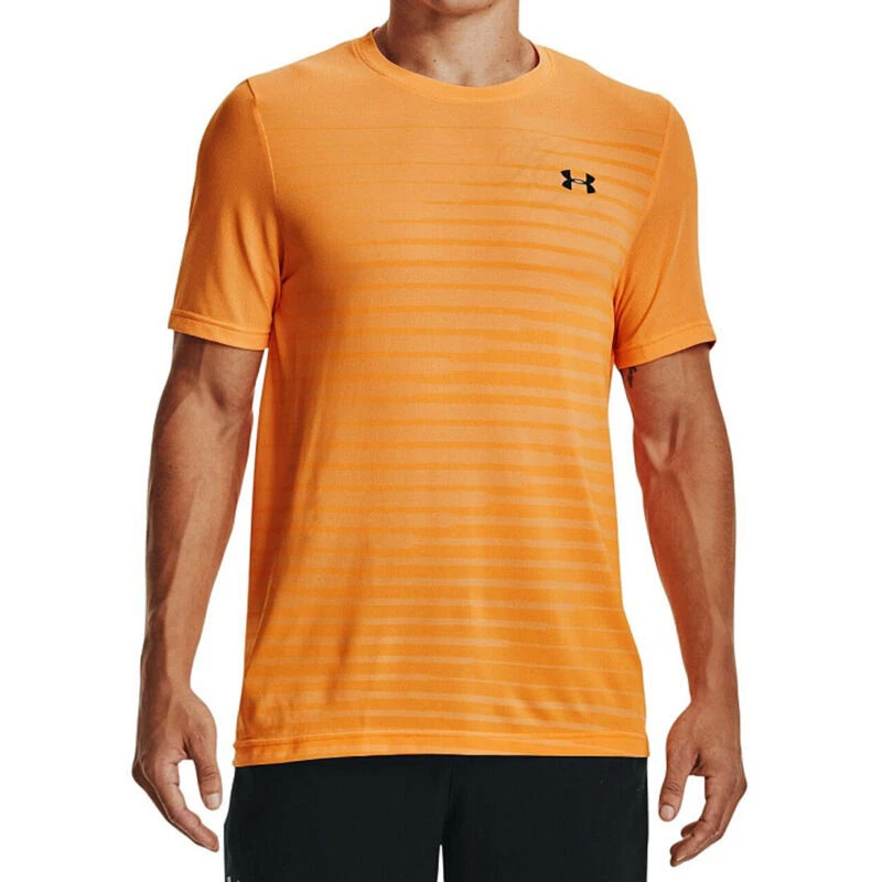 Under Armour T Shirt UA Seamless Fade Orange Mens Gym Sports Training  1361133