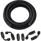 AN6-6AN 3/8 Fitting Stainless Steel Nylon Braided Oil Fuel Hose Line Kit 10FT