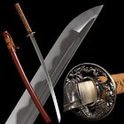 New ListingRed Blade Katana Japanese Samurai Sword 9260 Carbon Steel Full Tang Sharp
