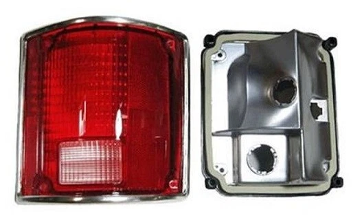 Tail Lights For Chevy Truck 1973-1987 Blazer 78-91 Lens And Housing Chrome Pair - Image 2 of 4