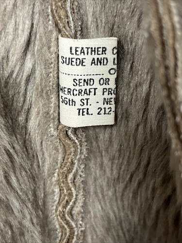 Vintage A&F Originals Suede Ladies Coat Shearling Trim Sz S *See Description - Picture 13 of 17