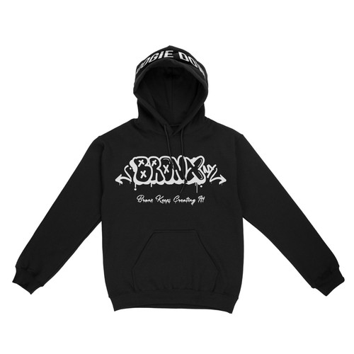 Black Adult Unisex Hoodie Urban Hip Hop Streetwear Bronx NY Graphic Design - Picture 2 of 4