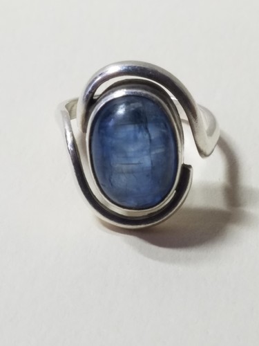 BLAUTOPAS CABOCHON STERLING RING *** ORIGINAL. Größe 6,75*** - Bild 14 von 15