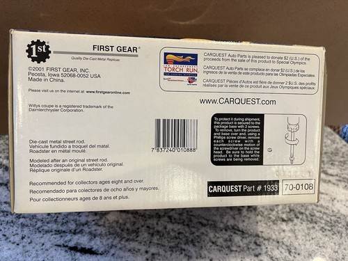 2001 First Gear Car Quest Auto Parts 1933 Willys Coupe Diecast Metal Street Rod - Bild 6 von 6