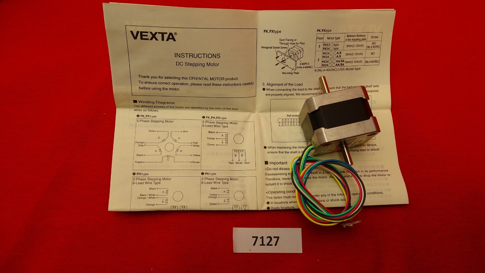 VEXTA 2Phasen Steppmotor PK243M-038 Neu und OVP