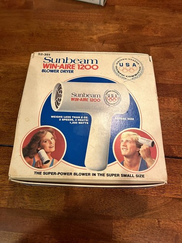 Vintage : 1980 OLYMPIC GAMES COMMITTEE "Hair Blow Dryer" SUNBEAM WIN-AIRE 1200 - Picture 15 of 15