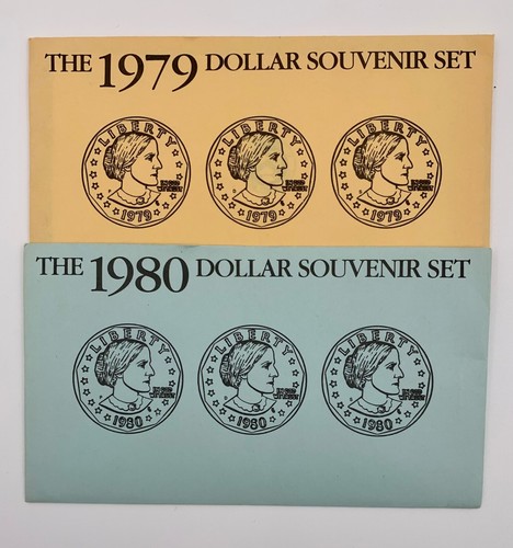 1979/1980 US Mint Susan B Anthony 6 Coin Lot P,D & S Souvenir Set Uncirculated