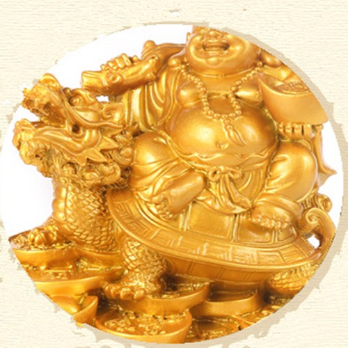 Laughing Chinese Buddha Wealth Dragon Turtle Money Feng Shui Luck Prosperity - Picture 2 of 6