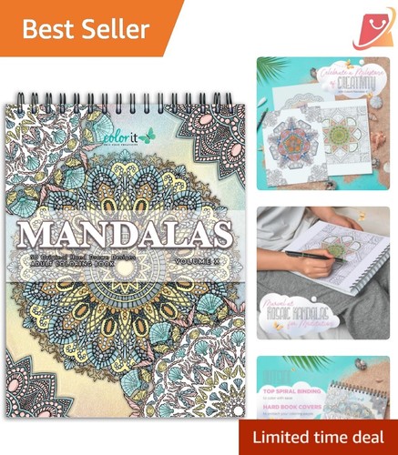 Mandalas Volume X: Adult Coloring Book with 50 Unique Designs for Relaxation