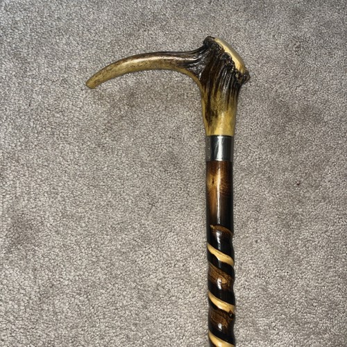 Antler Stag Silver Walking Stick Cane 39” New