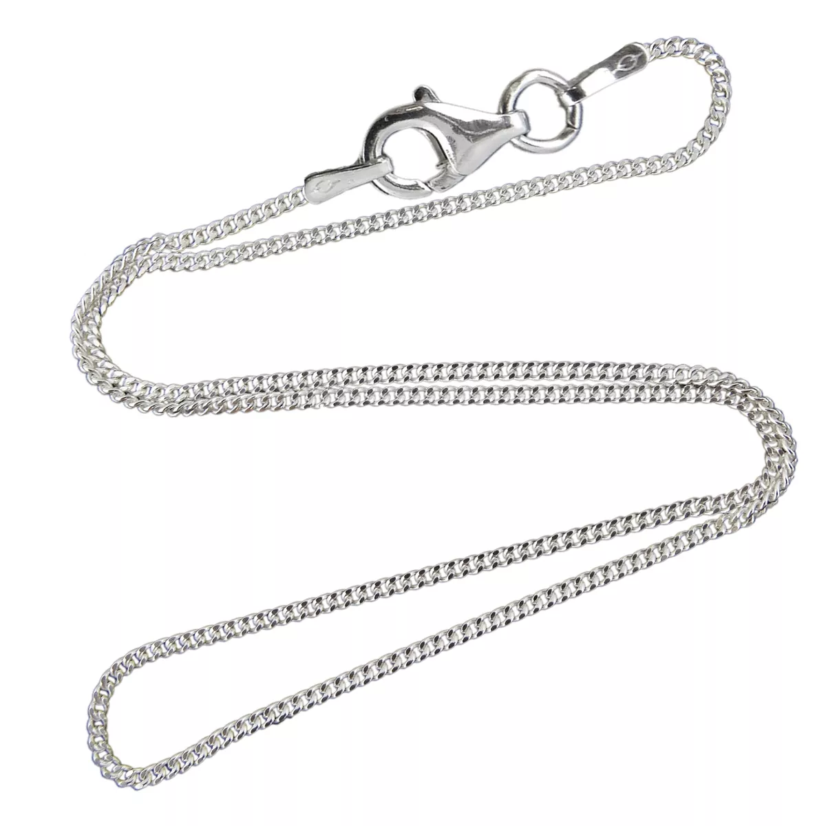 Thin Curb Chain Necklace Made of Sterling Silver