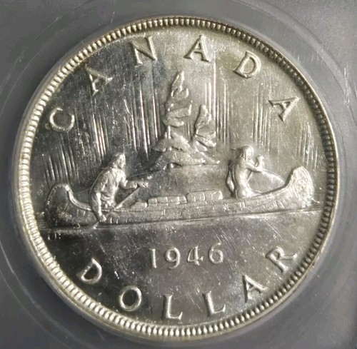 Canada 1946 $1 Silver Dollar Coin - ICG MS-62 - Mirror Surfaces - Picture 3 of 4