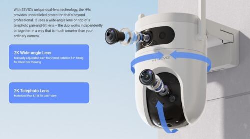 EZVIZ Wireless Wi-Fi Fotocamera H9C, Doppio Lente 5MP F2.8, 5MP F6 MM, PT, IP65 - Picture 5 of 8