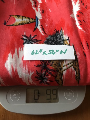 Vintage Fabric Tropical Islands Boats Palm Trees ~1.75 yds Lightweight Apparel - Picture 4 of 4