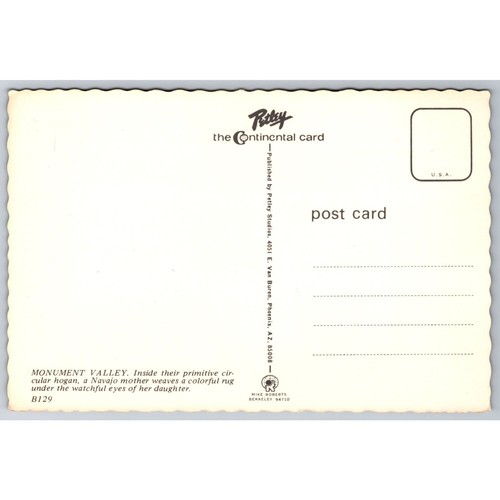 Postcard Vintage Navajo Monument Valley Weave Rug - Picture 2 of 2