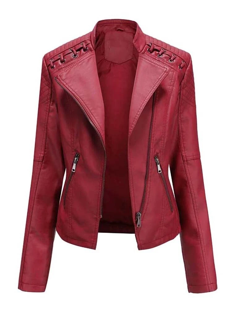 Ladies pu jacket cheap