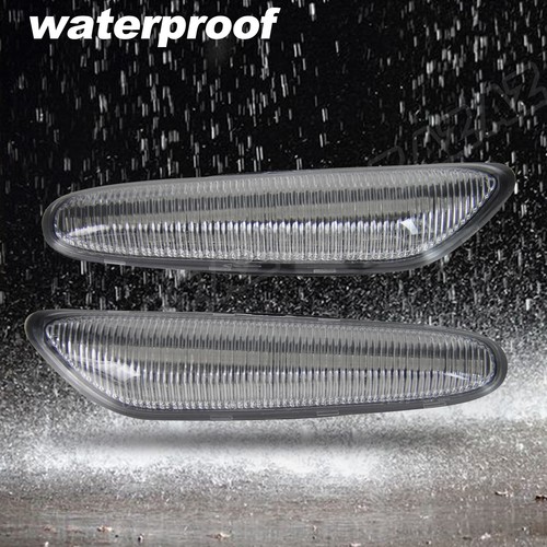 Luz de señalización lateral LED dinámica transparente 2 piezas para BMW E90 E91 E92 E60 E61 E82 - Imagen 3 de 10