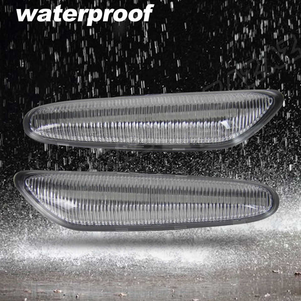 Luz de señalización lateral LED dinámica transparente 2 piezas para BMW E90 E91 E92 E60 E61 E82 Foto 3 de 4