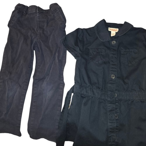 Girls 5 LOT TODDLER SCHOOL UNIFORM TOPS, DRESS, PANTS 4T - Picture 6 of 7