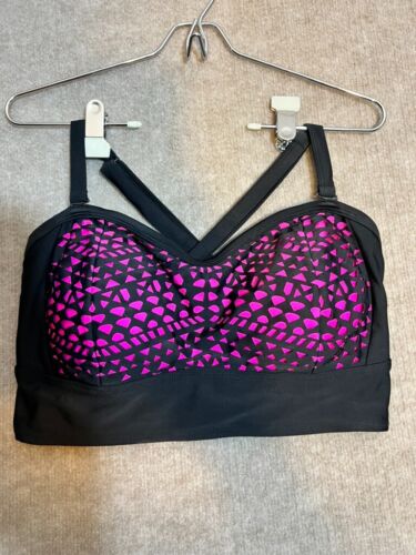 Torrid 1x rosa BH/Top mit schwarzem Mesh-Overlay