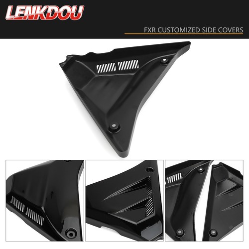 Motorcycle Vented Glossy Black Side Covers For Harley 82-94 FXR 99-00 FXRS FXRT - Picture 3 of 7