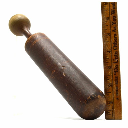 Antique SOLID WOOD PESTLE **ONLY** Odd Club FUNKY SHAPE Primitive WOODEN TOOL! - Picture 1 of 7