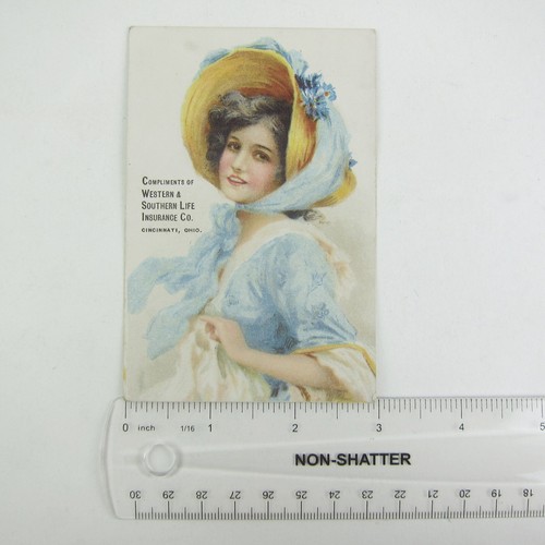 Victorian Trade Card Western & Southern Life Insurance Cincinnati OH Lady Bonnet - Picture 11 of 12