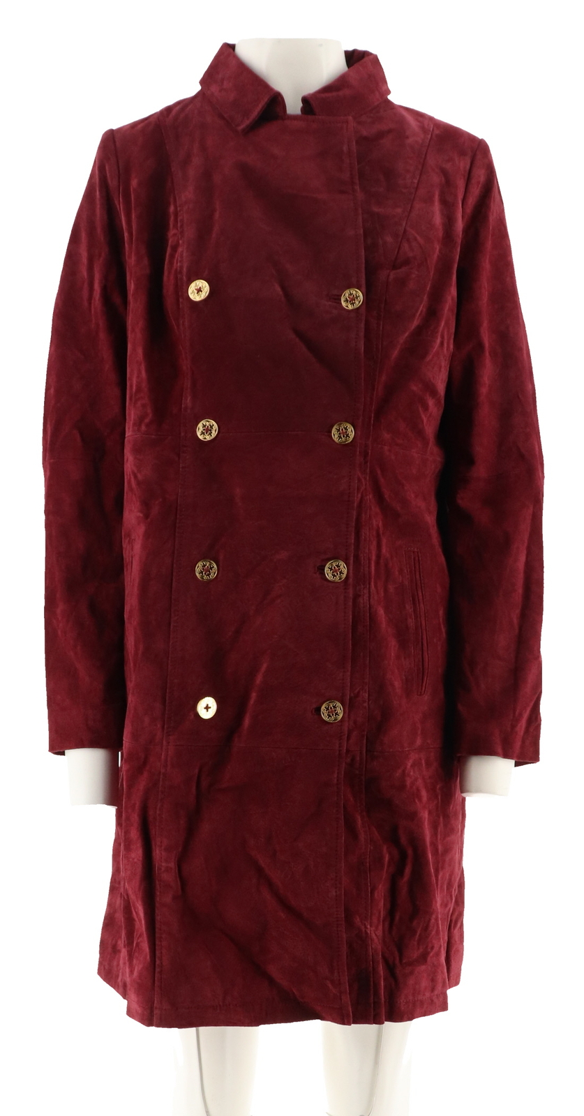 C Wonder Double Breasted Suede Trench Coat Burgundy 8 NEW A282695 C Wonder Double Breasted Suede Trench Coat Burgundy 8 NEW A282695