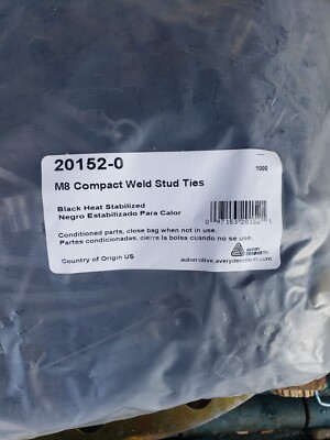 20152-0 M8 Compact Threaded Weld Stud Cable Ties 6.98'' Avery Dennison 1000pc NEW