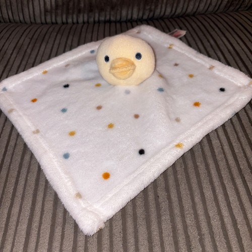 Primark chick comforter soft toy white spotty blankie yellow duck bird