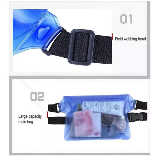Swimming Waterproof Underwater Case Cover Dry Pouch Mobile Phone Waist Bag Pool - Picture 6 of 13