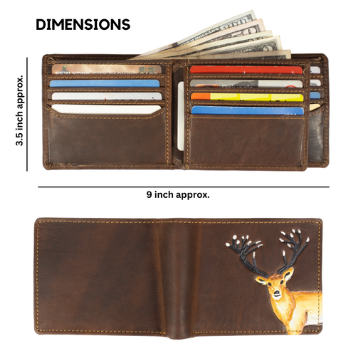 Men's Hunter Leather Wallets Bifold Trifold RFID Blocking Checkbook Cover - Picture 59 of 90