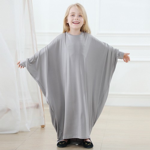 Children Loose Abaya Muslim Kids Girls Kaftan Islamic Dubai Dress Arab Ramadan - Picture 10 of 41