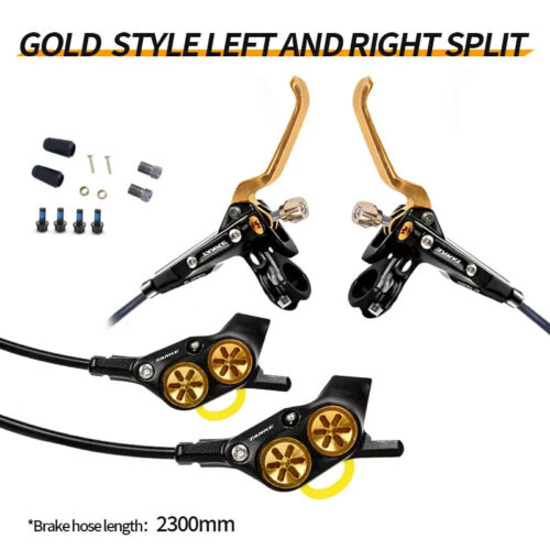 E-Bike MTB 4 Piston Hydraulic Disc Brake Set 160mm Rotors Oil Pressure Brakes - Picture 35 of 36
