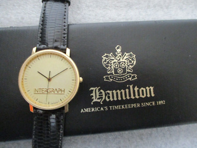 VINTAGE HAMILTON/ARTCRAFT INTERGRAPH AWARD WATCH 8476-SWISS 7J ETA MOVT-NEW BATT