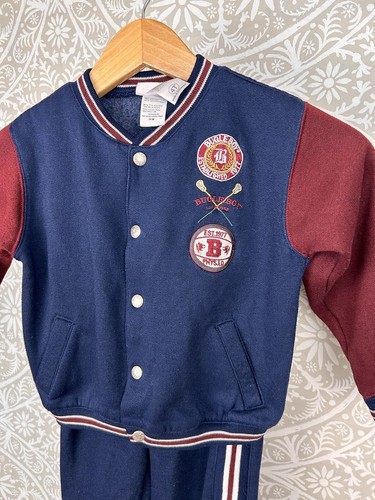 Vintage 2 Stck. Marineblau Bugle Junge Kinder Jacke Hose Körper Ed Trainingsanzug Größe 4T - Bild 8 von 11