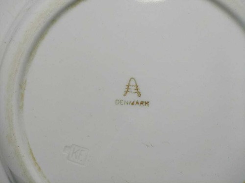 Royal Copenhagen Denmark Aluminia Faience blue floral dinner plate 9" - Picture 7 of 7