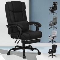 Ergonomischer BüRostuhl Mit FußStüTze Und Hoher RüCkenlehne - Schwarz
