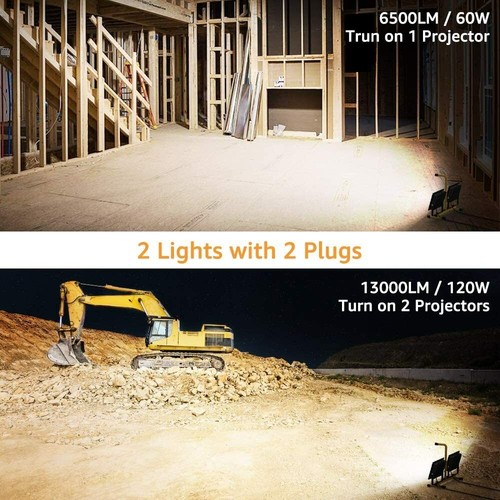 LED Baustrahler 2X60W Strahler Arbeitsstrahler mit Halterung Fluter - Bild 7 von 7