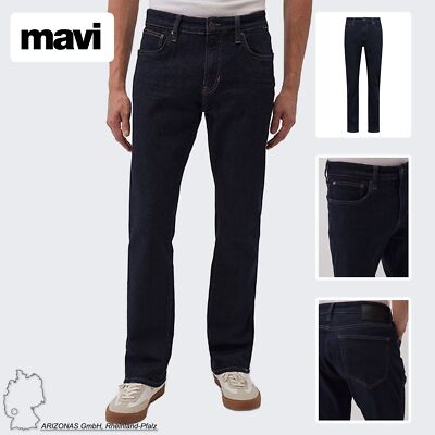 MAVI Herren Jeans Straight Leg Dunkle Waschung 5-Pocket Stretch mid Waist Pants