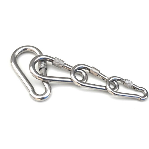 Locking Carabiner Stainless Steel Spring Hook Snap Clips Eyelets Rope Snap Hook - Bild 10 von 40