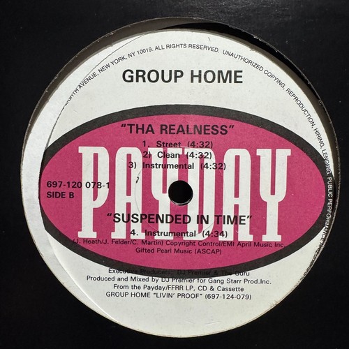 GROUP HOME - SUSPENDED IN TIME / THA REALNESS (12") 1999!! RARE!! DJ PREMIER!! - Picture 3 of 3