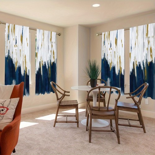 2 Panels 3D Abstract Watercolor Curtains Window Drapes for Bedroom Living Room - Picture 16 of 26