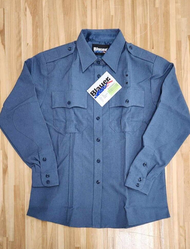 New: Blauer Long Sleeve Class Act 8600W-5 / French Blue - Police Uniform Shirt - Picture 1 of 5