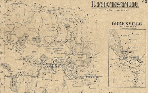 Spencer Leicester Cherry Valley Rochdale MA 1870 Maps w/ Homeowners Names Shown - Picture 4 of 7