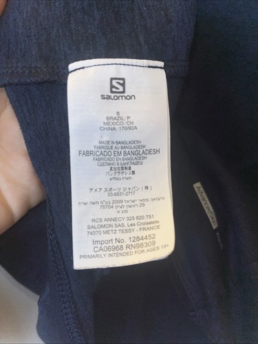 Salomon Warm Advance Skin Navy 1/4 Zip Adult Small Base Layer Long Sleeve Shirt - Picture 8 of 11