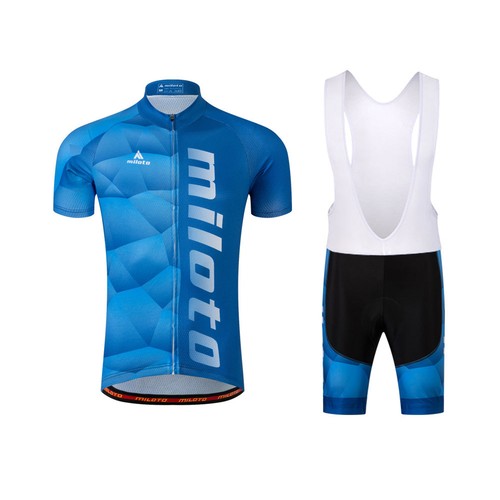 Blue Men's Cycling Cothing Kit Bike Jersey and Spandex (Bib) Shorts Set S-5XL - Picture 14 of 15
