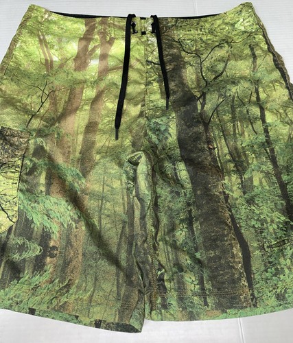 NIKE 6.0 FOREST SCENE SWIM TRUNKS CREEK RIVER WATER SWIMMING SUMMER PREOWNED - Picture 1 of 9